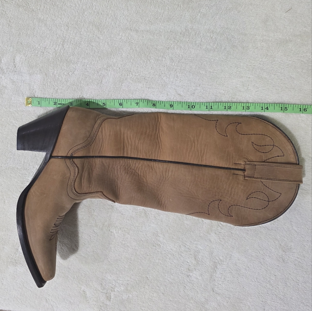 J.B. Dillon Snip Toe Embroidered Western Handcrafted Soft Leather Cowgirl Boots - Picture 13 of 14